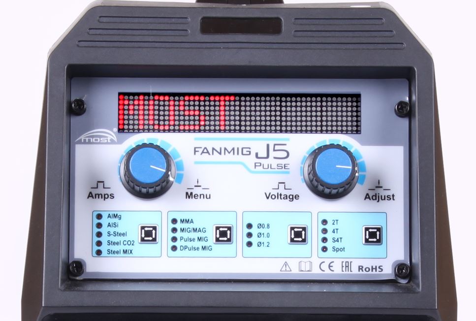 Ovládací panel CO2 svářečky Fanmig J5 Pulse MOST 