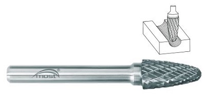 Stromečková fréza se zaoblenou hlavou tvar F (RBF)