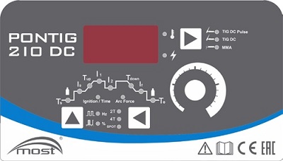 Svářečka PONTIG 210 DC MOST - ovládací panel