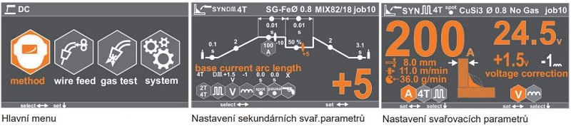 Svářečka PERUN 200 SDpulse - nastavení parametrů