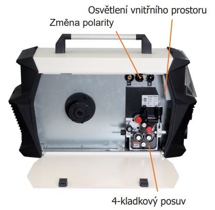 Perun 200 SDpulse - vnitřní prostor svářečky