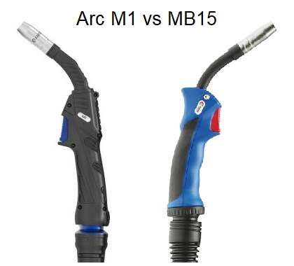 Srovnání svařovacích hořáků Arc M1 a MB15