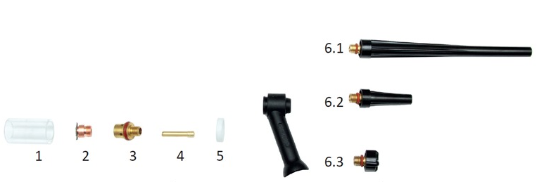 Klasická sada pro hořáky 9/20 pro svařování TIG